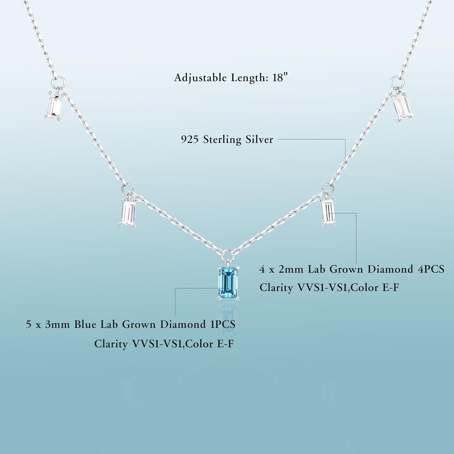 0.3 Carat LAB Grown Diamond Pendent Necklace in S925 Sterling Silver Dainty Jewelry Gifts for Women Mother Mom Wife Girlfriend, VVS1-VS1 Clarity, E-F Color