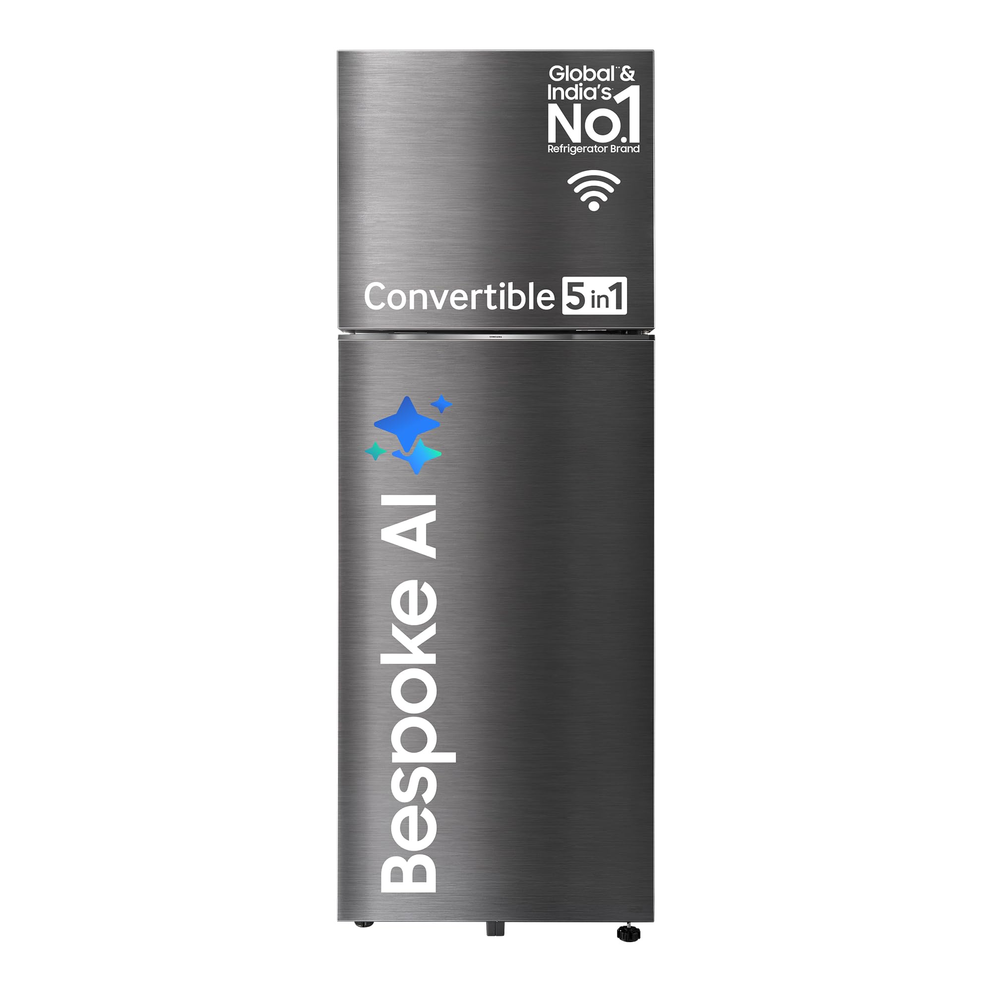 Samsung 330 L, 3 Star, Convertible 5-in-1, Digital Inverter, Frost Free Double Door, WiFi Enabled Bespoke AI Refrigerator (RT34DG5A4DBXHL, Luxe Black)
