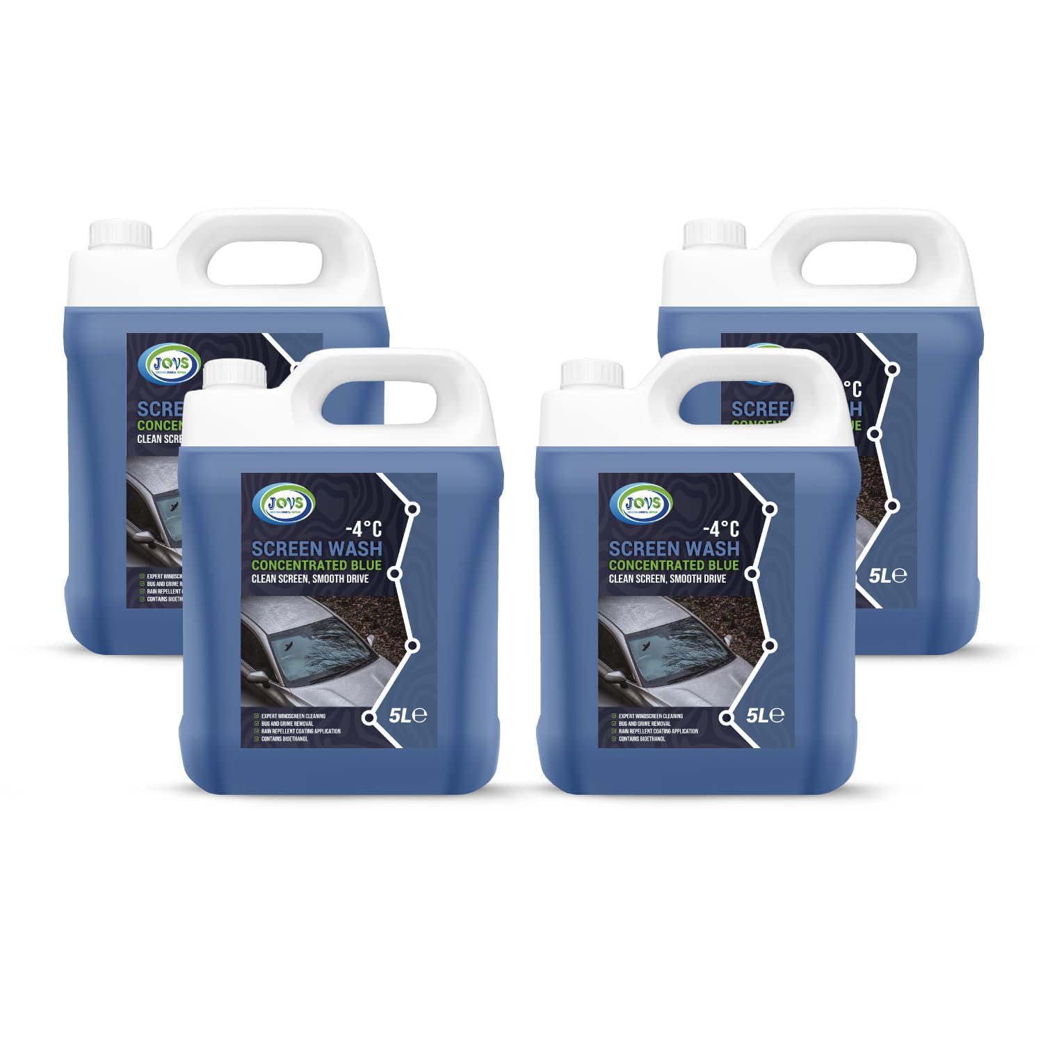 Sponsored Ad – Screenwash 4 x 5 Litre - Screen Wash 20L for Cars, Windscreen - Concentrate & Effective to -4°C - Car Screen Washer Fluid & Windscreen Cleaner.