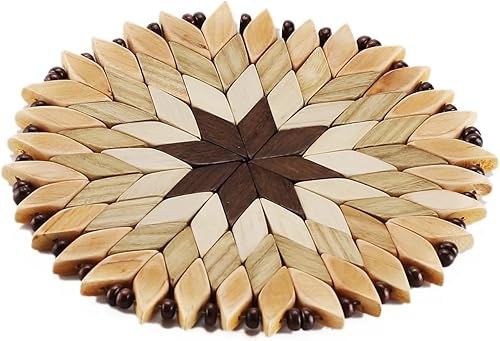 Miniatura 6 de SPL Woodcraft Ukraine - Juego de 3 salvamanteles pequeños de madera hechos a mano para platos calientes, dos posavasos y almohadillas calientes de 6