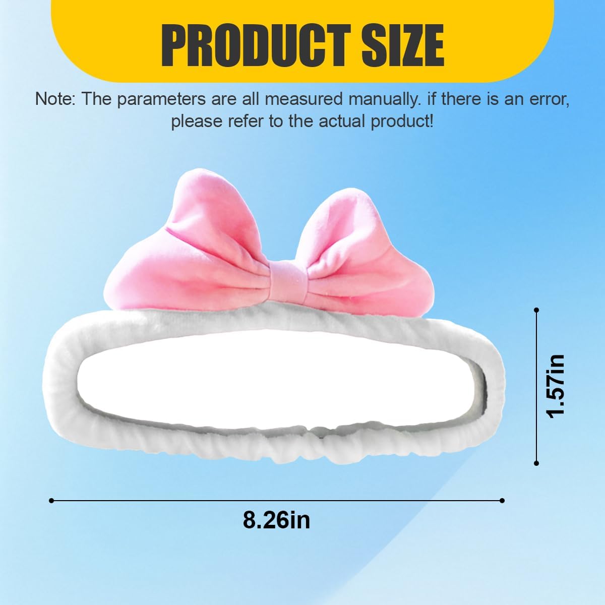 Bowknot Car Rearview Mirror Cover, Cute Plush Bow Auto Rearview Mirror Elastic Protector for Girls Women, Cartoon Vehicle Interior Mirrors Edge Decoration Accessory for SUV, Truck (Pink)