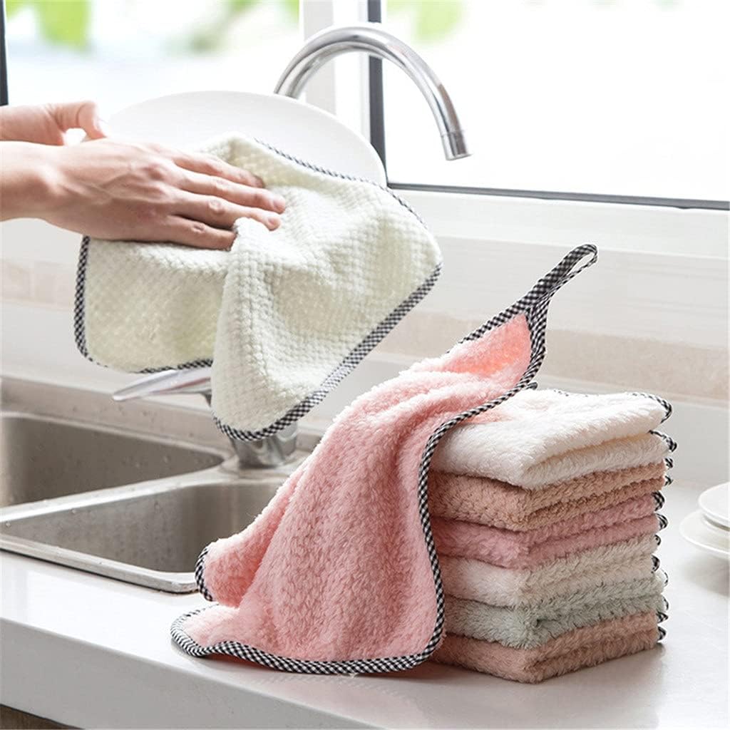 Dish Cloth, Lazy Rag, Kitchen Dishwashing Scouring Pad, Housework Cleaning, Absorbent and Non-linting Hand Towel 10pcs