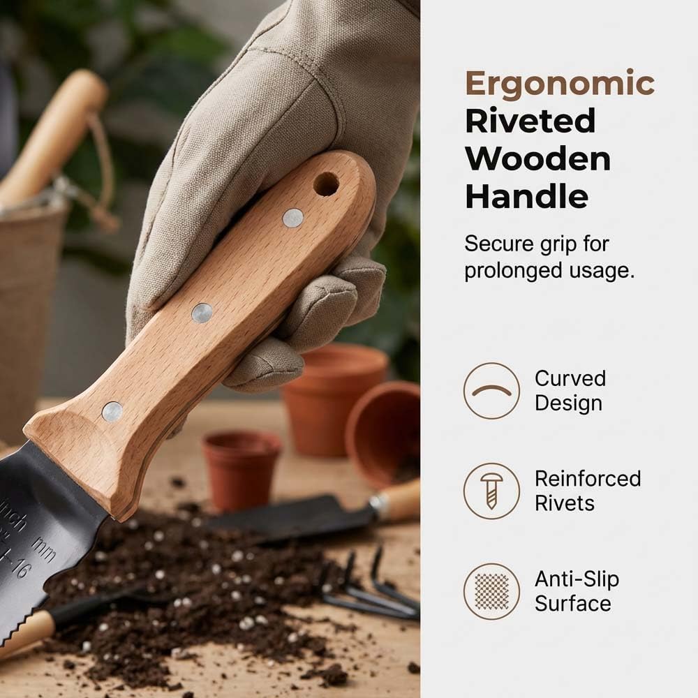 Garden Knife,Garden Tools with Sheath,Multi-Purpose Gardening Tool for Planting,Weeding,Digging, and Cultivating (A)