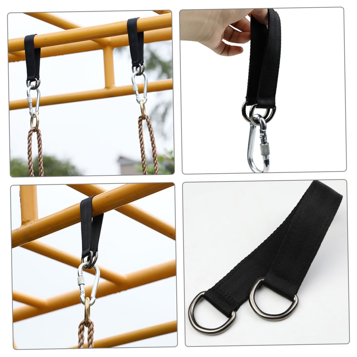TOYANDONA 5 Ensembles Sangle De Boucle Swing Remplacement Bretelles De Plein Air Sangles De Hamac De Camping Chaise Hamac Suspendue en Polyester Black 5 Pièces * 5