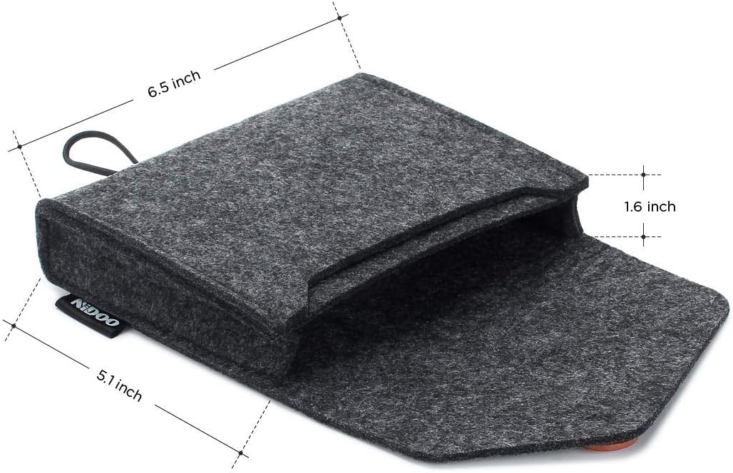 NIDOO Portable Felt Storage Bag, All-Purpose Carrying Bags, Electronics Accessories Protective Case for MacBook Power Adapter, Mouse, Cellphone, Cables, Power Bank, Portable External Hard Drive, Black