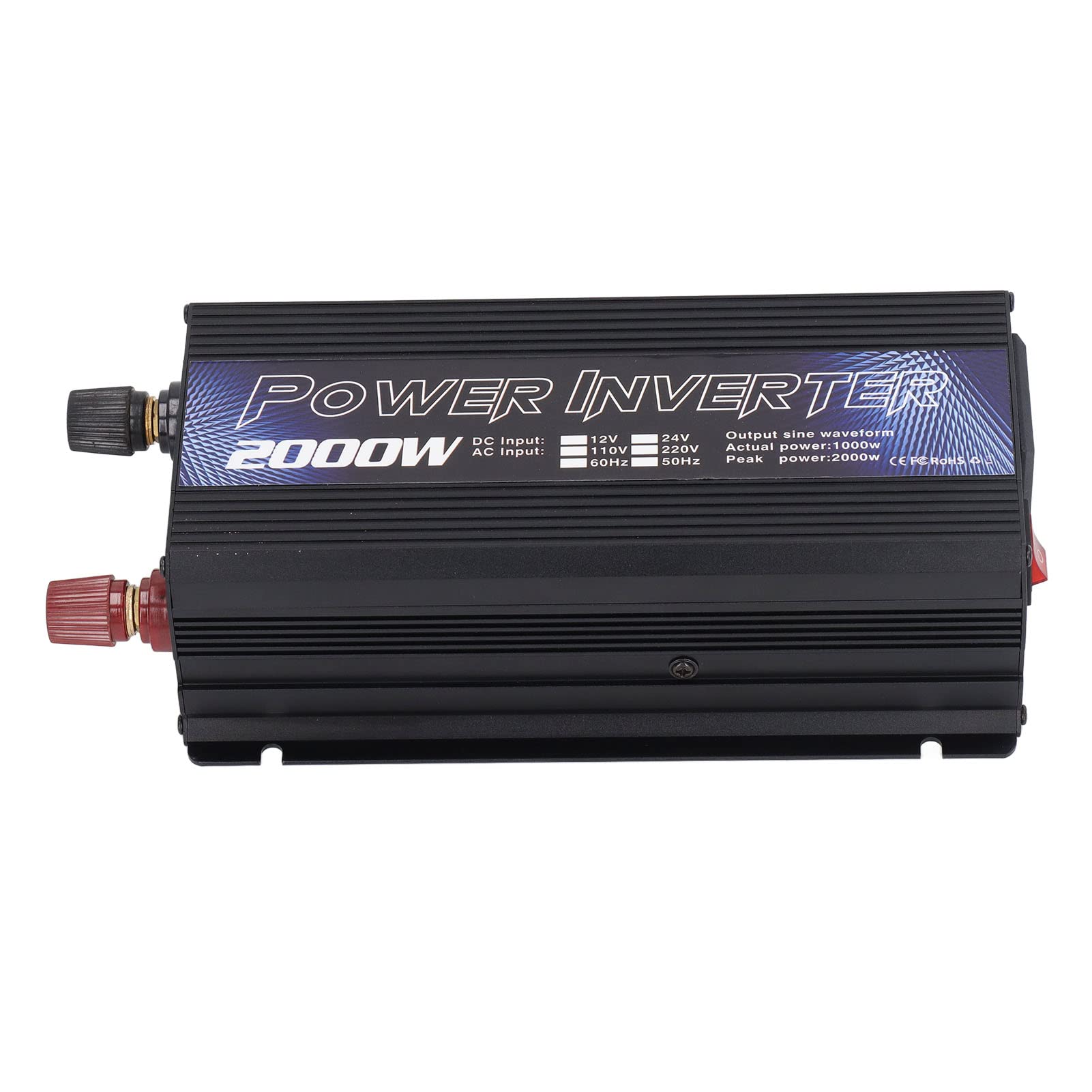 Generic Zmodyfikowany Samochodowy Falownik Sinusoidalny 2000 W Stop Aluminium o Niskim Poziomie Hałasu do Użytku W Podróży i W Domu (220V)
