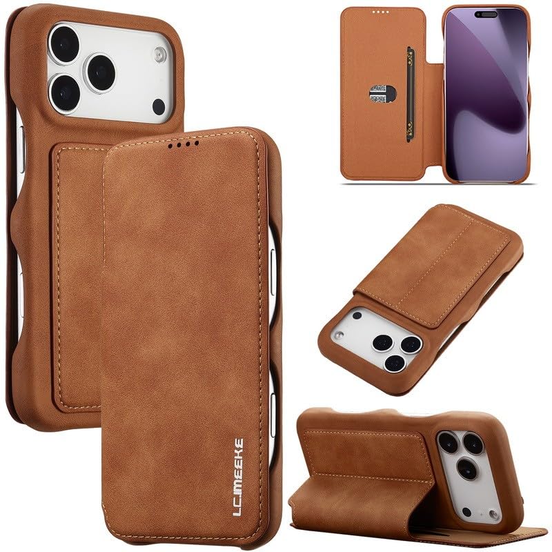Étui en cuir de qualité supérieure pour iPhone 15 Plus marron