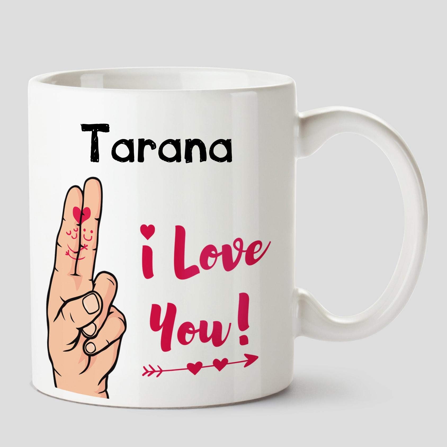 Huppme I Love You Tarana Name Ceramic White Coffee Mug - 330 ml