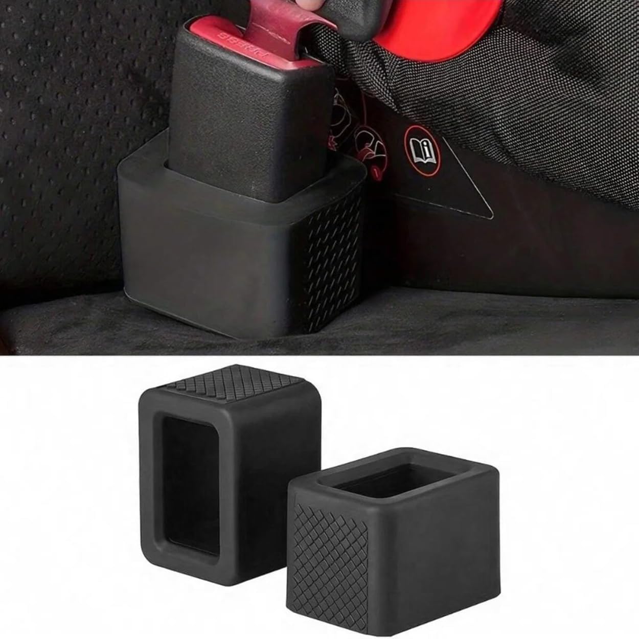 Seat Belt Buckle Holder Booster Silicone Safetybelt Fixer Universal for Cars 2pcs