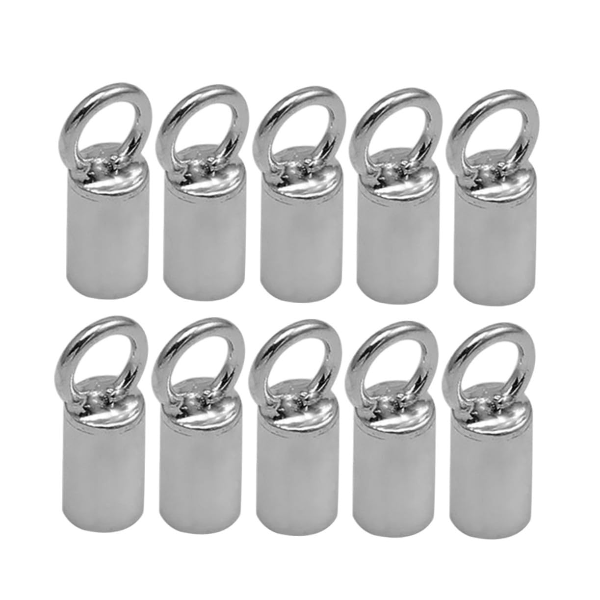 10 Stück-Pack 925 Silber Schmuckverbinderrohre mit Edelstahldesign Selbstgemacht Verschlüsse für Halsketten Armbänder