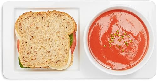 Miniatura 2 de Sur La Table Juego de platos para servir sopa y sándwich, cuenco y plato de sopa de 21 onzas, blanco, microondas y lavavajillas