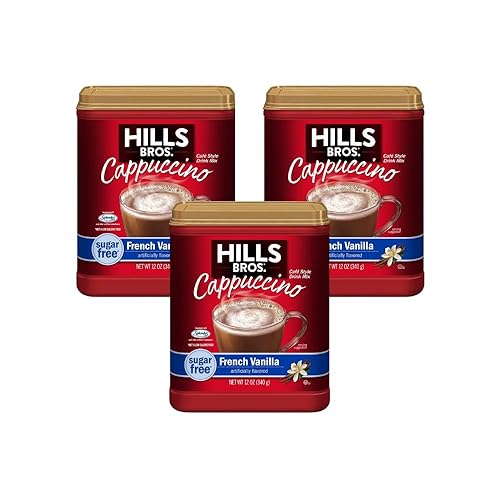 Hills Bros Cappuccino vainilla francesa, 12 onzas (paquete de 3)