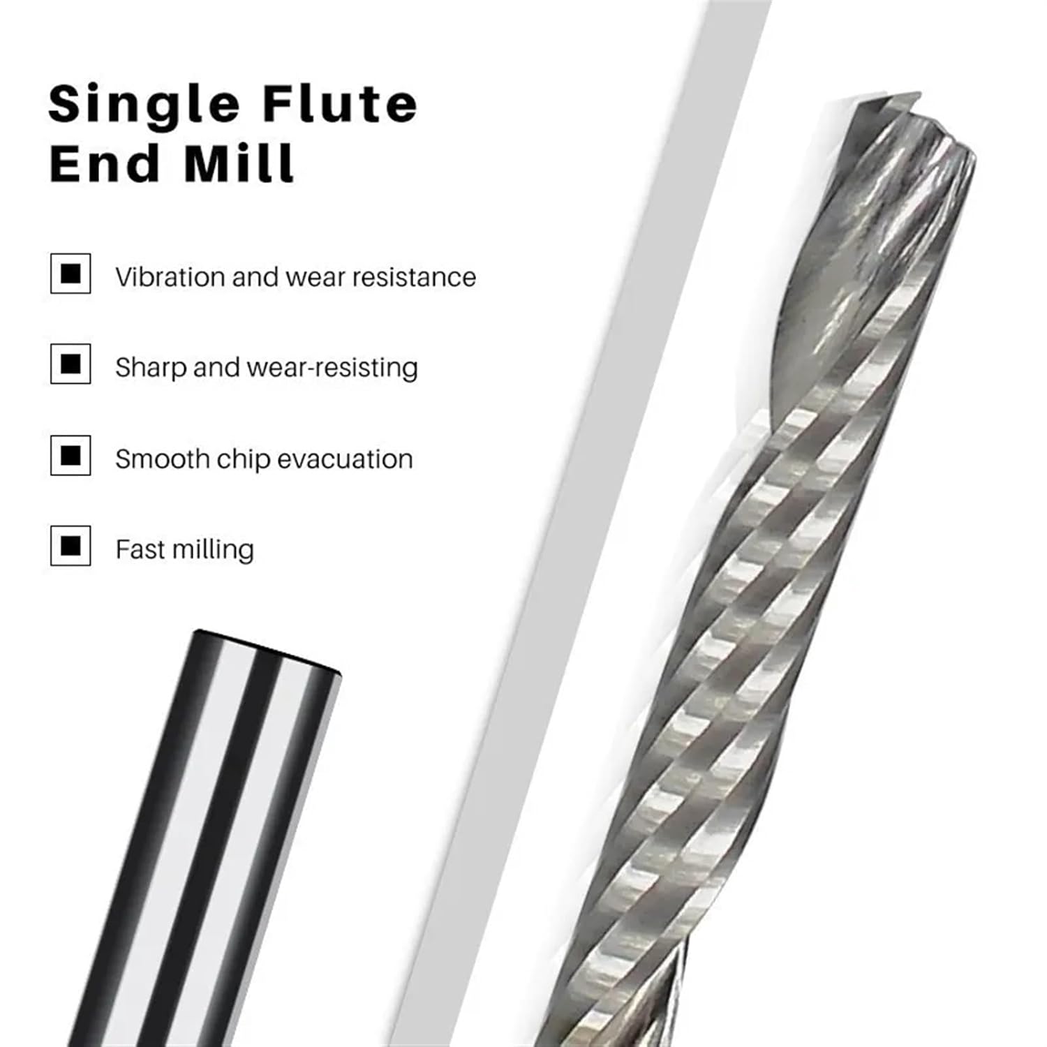 10PCS Bit 1/8 Inch Shank Single Flute Carbide Engraving Bit for Woodworking(3.175x2.5x17mm)