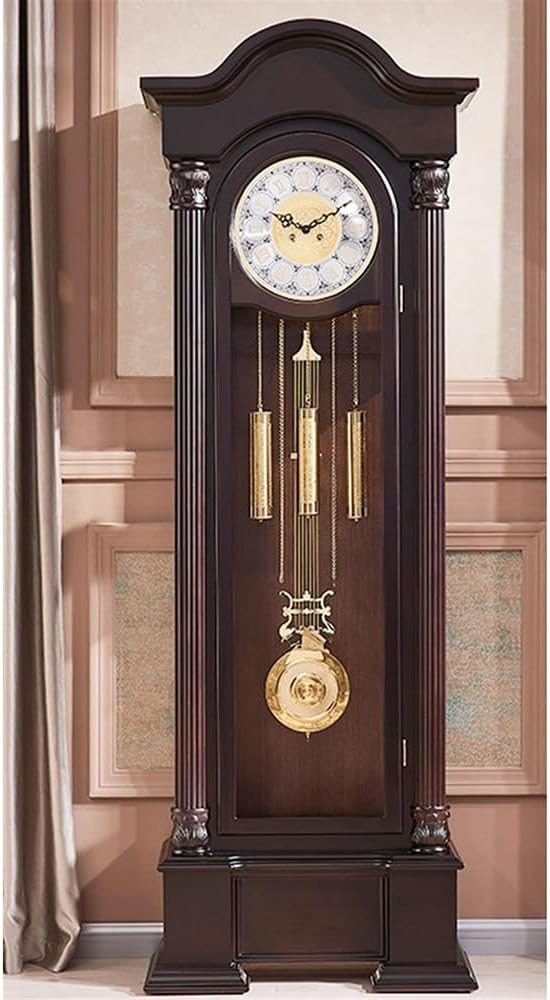 Grandfather Clock Wooden Mantel Clock Vintage Unique Silent Imitation Mechanical Gear Home Decor Bedroom Ornaments Grandfather Alarm