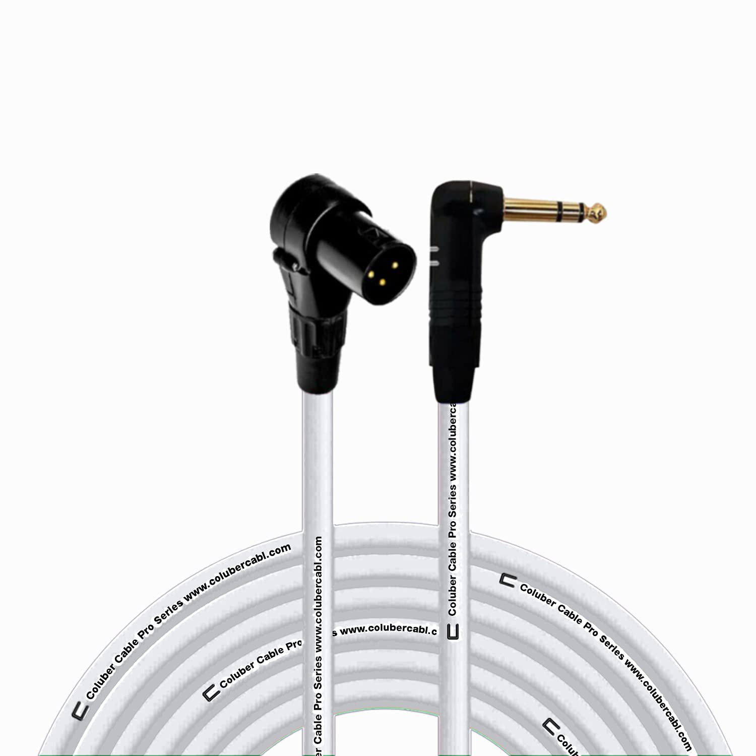COLUBER CABLE Right Angle XLR Male to Right Angle 1/4" TRS 75 ft Cable