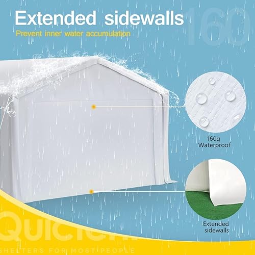 Miniatura 4 de Quictent Tienda de campaña de fiesta de 13 x 20 pulgadas, refugio de eventos de boda resistente, para jardín, glorieta, cochera, garaje portátil con