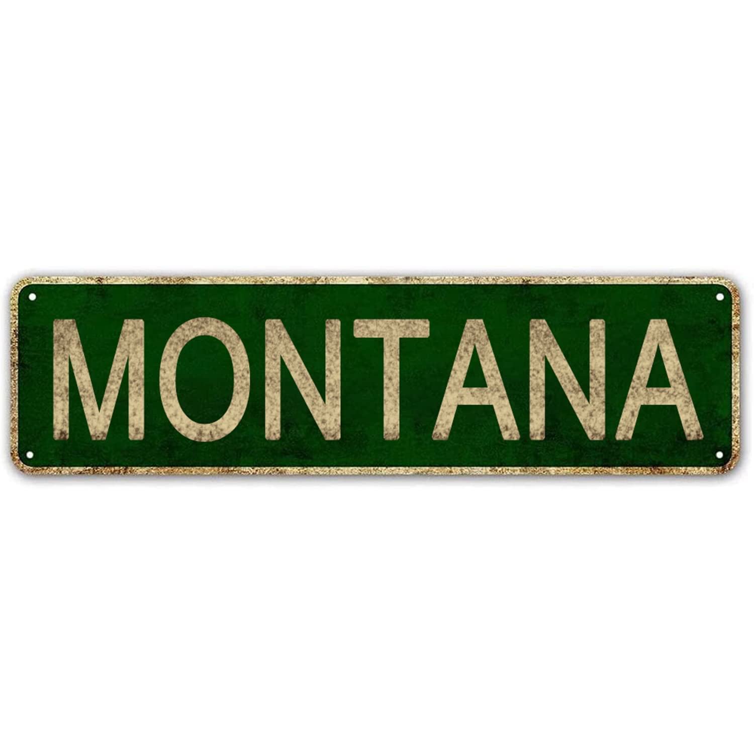 LINStore Montana Sign, America State Name Vintage Metal Tin Sign, Wall Decor for Office/Home/Classroom - Best Decor Gift Ideas for Women Men Friends 4x16 Inches