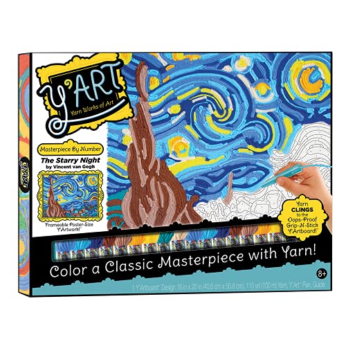 Y'Art Masterpiece - The Starry Night — Yarn Works of Art — Mess-Free Artistic Craft Activity — Ages 8+