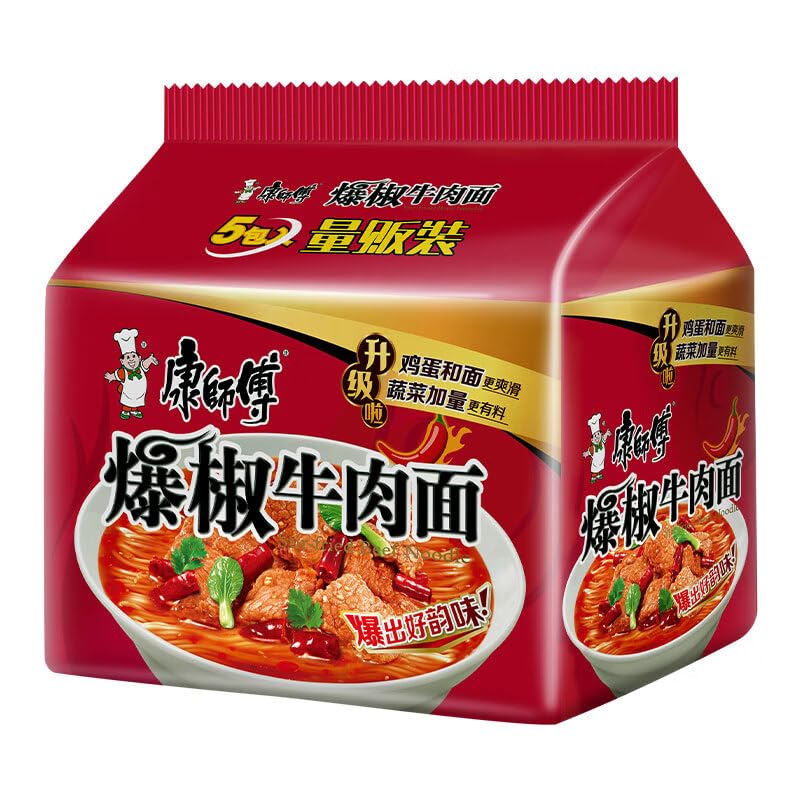 Chinese food Instant noodles 康师傅 方便面 爆椒面五连包103g*5 泡面袋装
