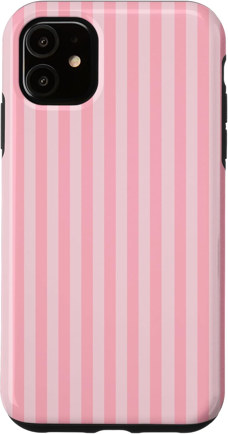 Pastel Pink Stripes Geometric Vertical Lines Trendy Pattern Case for iPhone 14 Pro