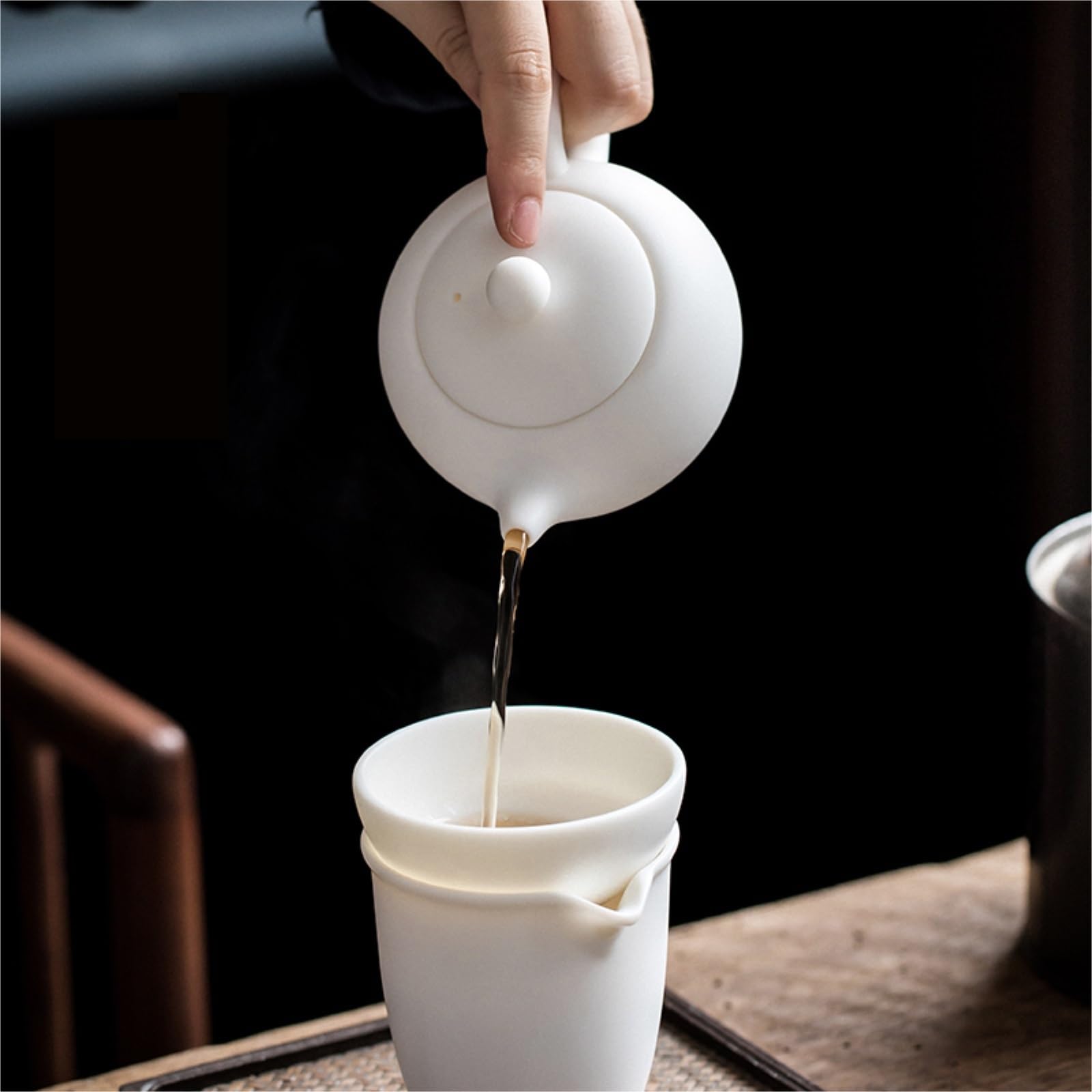 Tetera Té De Flores Tetera De Porcelana 160 Ml, Cerámica Gongfu Con Filtro Resistente Al Calor