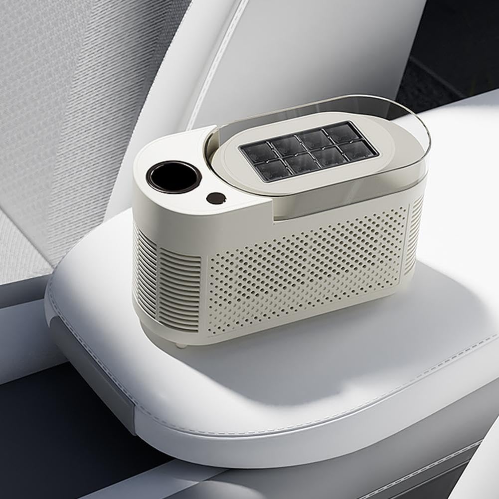 Máquina para Hacer Hielo, portátil para encimera, 8 Cubos en 10 Minutos, minimáquina compacta para Hacer Hielo para casa, Camping, Oficina y Coche con Adaptador de CC de 12 V (blan