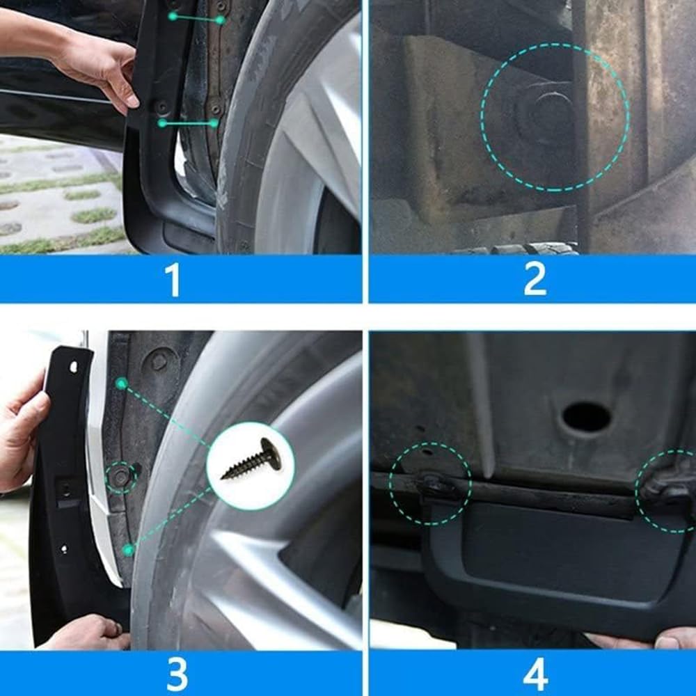 4 Pezzi Auto Parafanghi per Nissan Navara NP300 Pickup D22 1998-2004 Anteriore Posteriore Paraspruzzi Protezione AntiGraffio Accessori Parti Styling Carrozzeria