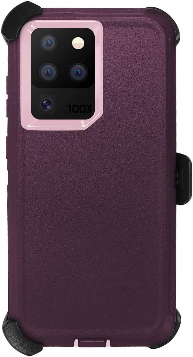 CPT Defender Case for Samsung Galaxy S20 FE 5G Belt-Clip Holster Case, Drop Protection Full Body Rugged Heavy Duty Case, Shockproof/Drop/Dust Proof 4-Layer Protection (Purple(with Belt Clip))
