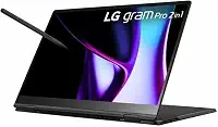 Notebook LG Gram PRO 2 em 1 de 16 polegadas, HW TPM, Windows 11 PRO CORE Ultra 7, 32GB DDR, 1TB, OLED, reconhecimento facial, MIL-STD 810G, TH4, USB0-C, USB 4, HP-Out, SPK, bateria de 77 Wh