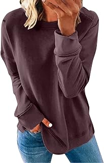 rtdgcv Sudadera con capucha para mujer, otoño, invierno, suelta, informal, informal, manga larga, cuello redondo, color sólido, sudadera con cremallera