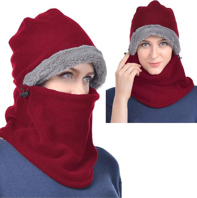 GADIEMKENSD Winter Balaclava Fleece Hood Thermal Ski Mask Cold Weather Face Cover Hats Unisex