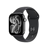 Apple Watch Series 11(GPSモデル)- 42mmジェットブラックアルミニウムケースとブラックスポーツバンド - S/M、睡眠時無呼吸、高血圧パターン、血中酸素、心電図、排卵推定、心拍数、服薬、マインドフルネス、ノイズ、睡眠スコア、転倒検出、IPX6X防塵、泳げる耐水、Suica対応、高速充電対応