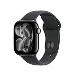 Apple Watch Series 11 GPS 42mm Jet Black Aluminium Case with Black Sport Band – S/M