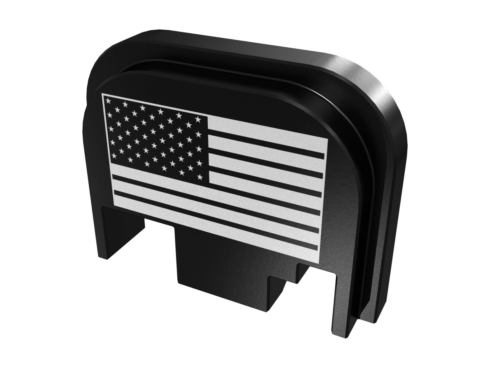Rowe Tactical Rear Slide Cover Plate for Glock Gen 1-4 - Black American Flag Graphic - for Glock G17 G19 G21 G22 G23 G24 G26 G27 G29 G30 G31 G32 G33 G34 G35 G36 G37 G38 G39 G40 G41 G45