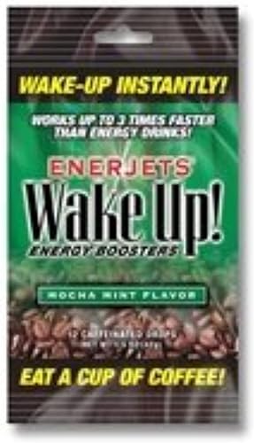 Enerjets Wake up Energy Booster Drops, sabor a menta moca, paquete de 12