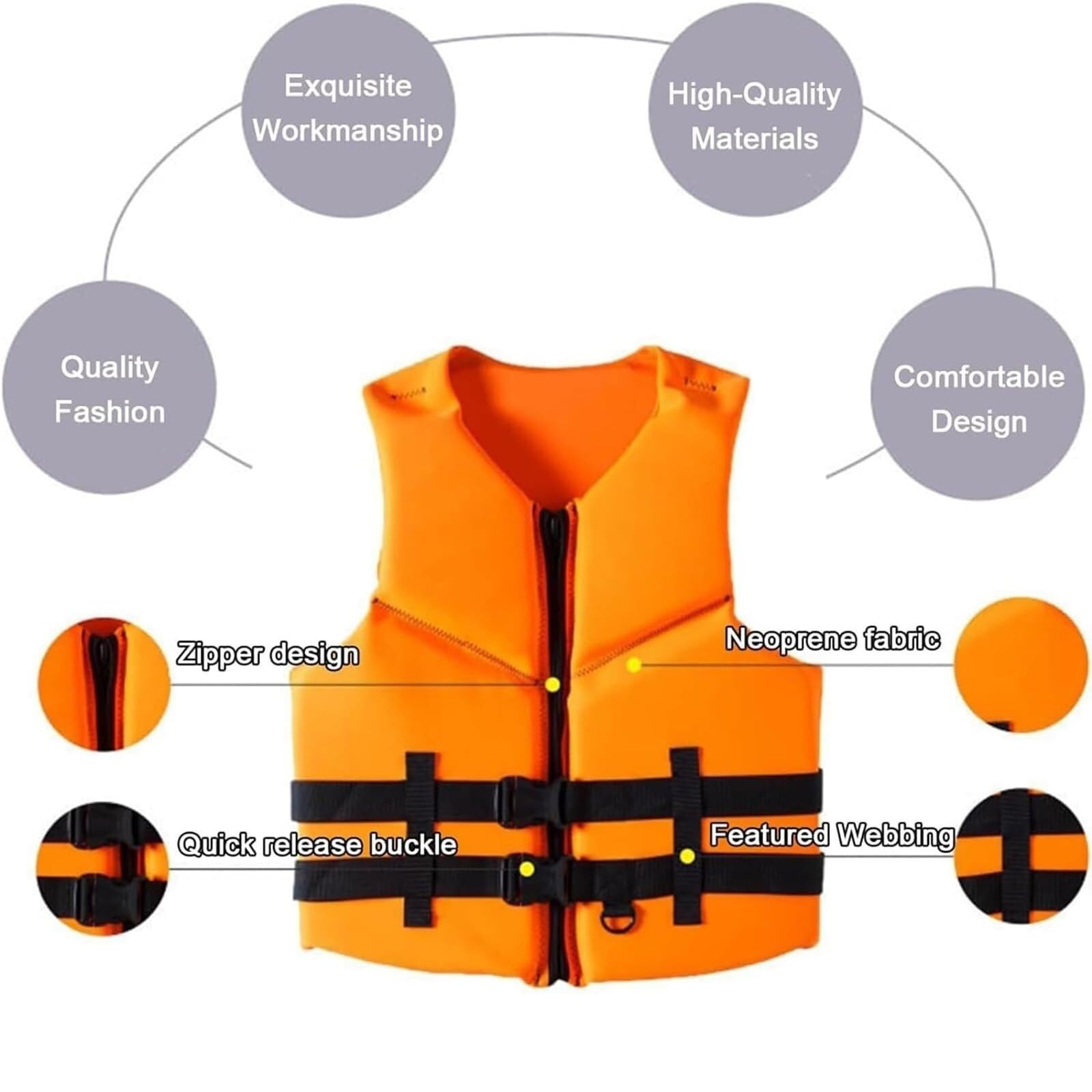 Giacca Kayka con Cintura Regolabile e Cerniera | Giacca Kayka in Neoprene Regolabile for Kayak, Pesca, Paddleboarding, Snorkeling, Sport Acquatici