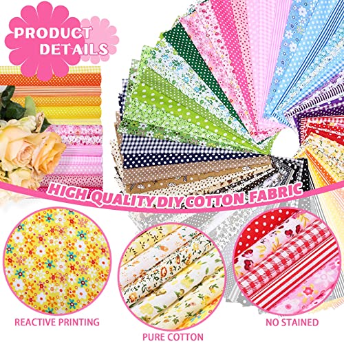 Tudomro QQ-TUDOMRO-897 70 Pcs 10 X 10 Inch Cotton Fabric Square Patchwork Fabrics Multi Color Printed Floral Square Patchwork Fabric Quilting Fabric Bundles thumb #4