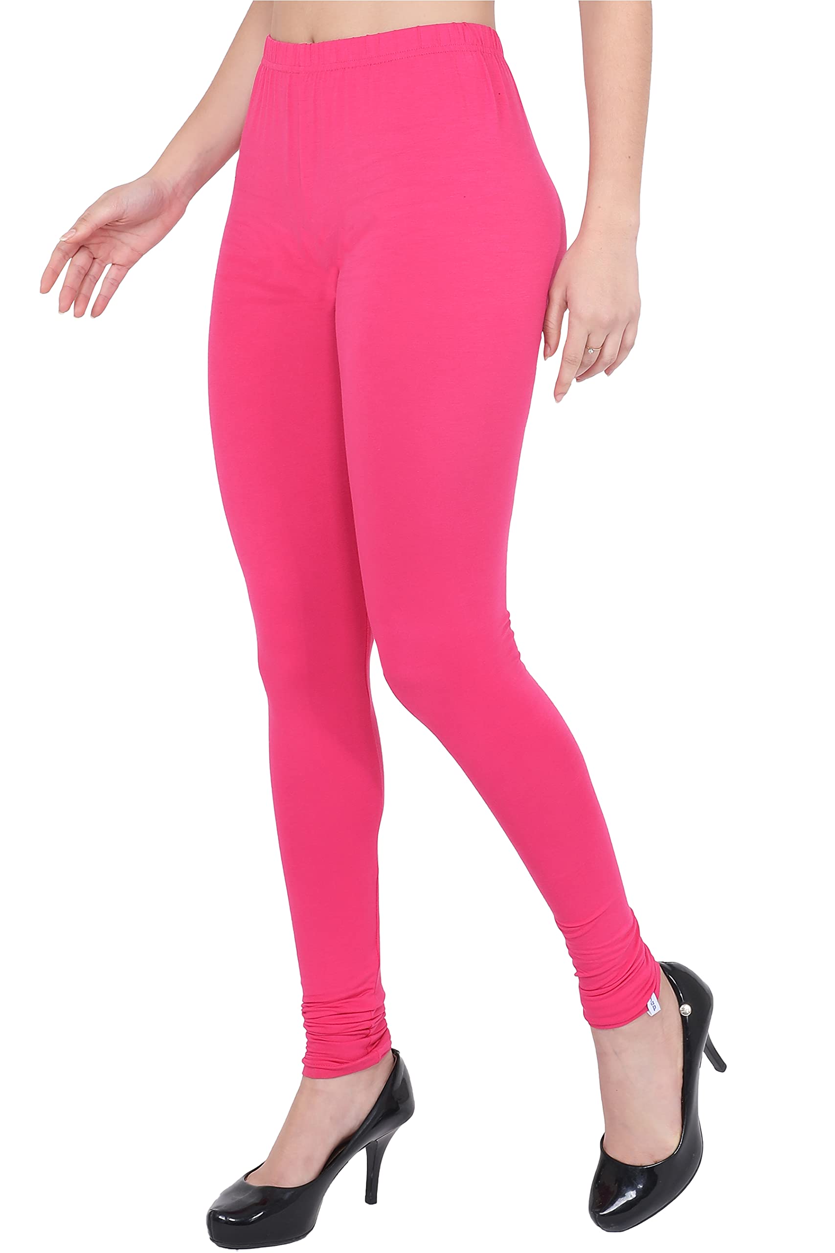 Churidar Liva Leggings for Womens and Girls | Women's Super Combed Cotton Elastane Stretch High Rise Leggings for Home, Gym & Casual Outings-image-25