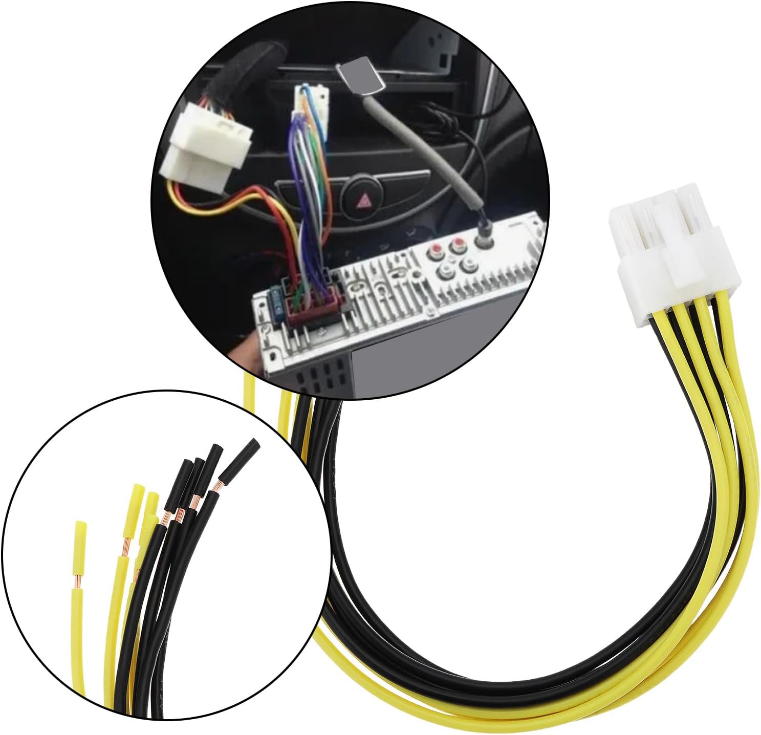 Car 8-Pin Speaker Wire Harness High Level Input Plug Compatible with Alpine Amplifier MRV MRP V12 V-Power Flex (20cm)