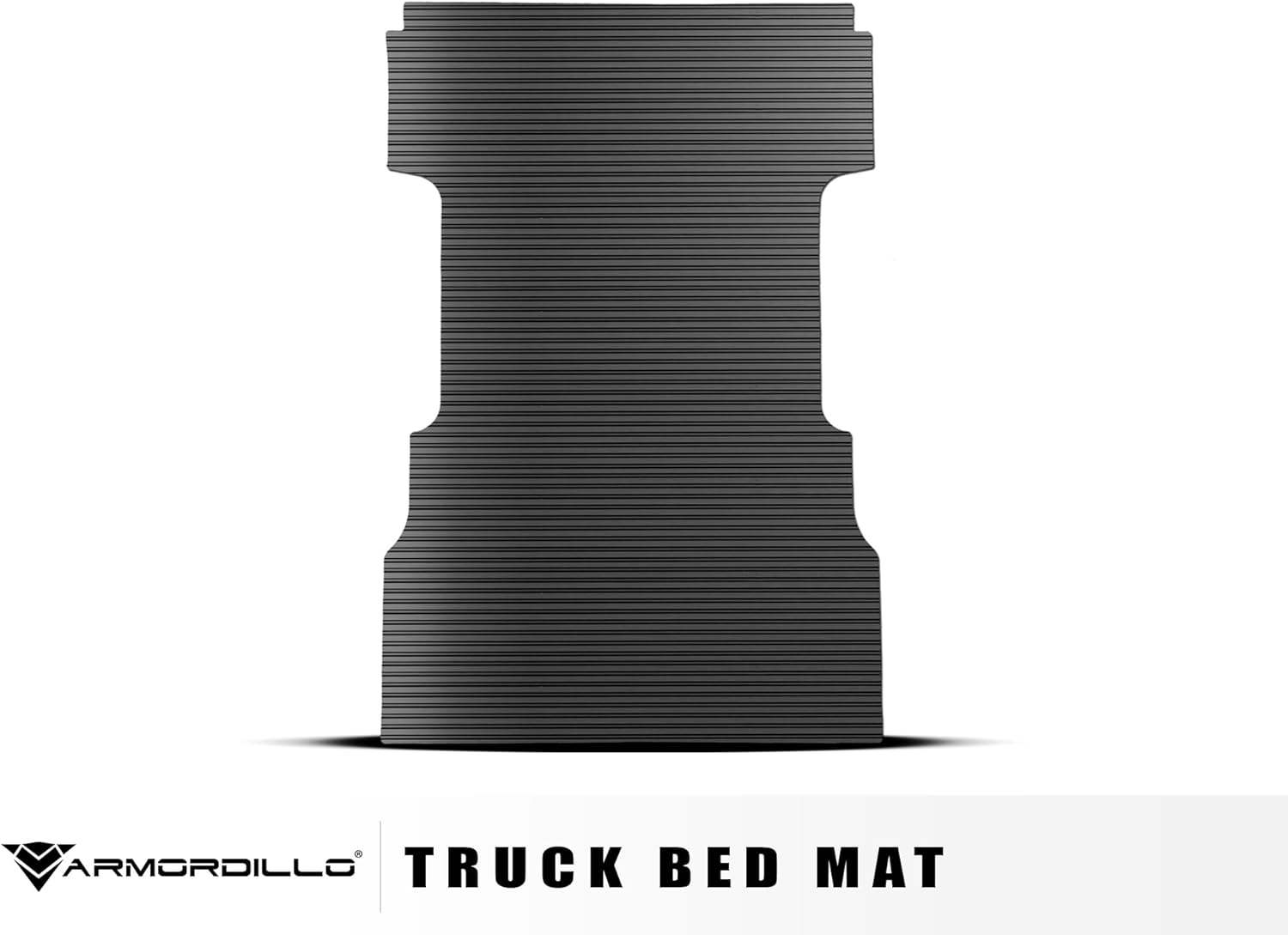 Armordillo Horizontal Line Rubber Truck Bed Mat|Compatible with 2015-2024 Ford F150 F-150 8 Ft (96") Long Bed|8723050|Black|Mat Liner