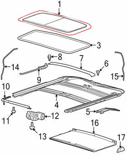 Miniatura 5 de Sello de vidrio para techo corredizo, compatible con Ford Expedition, F150 F250 F350 F450 F550, reemplaza 5L1Z-7851884-AA, 5l1z7851884aa