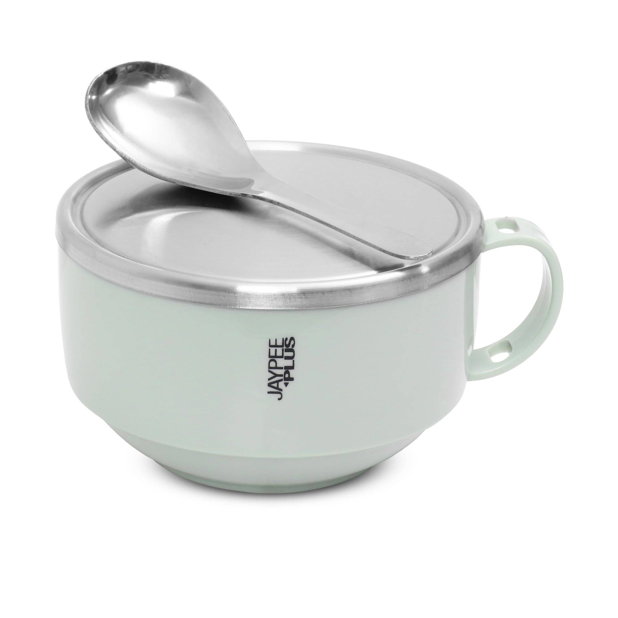 Jaypee PlusStainless Steel Solid Soup Container/Bowl with Steel Lid & Steel Spoon with Holder Blue