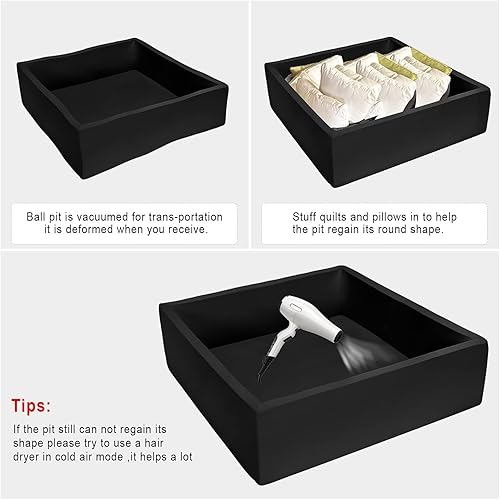 Miniatura 5 de TRENDBOX Piscina de bolas para niños, de espuma viscoelástica, para niños pequeños, bebés, pelotas no incluidas, color azul claro