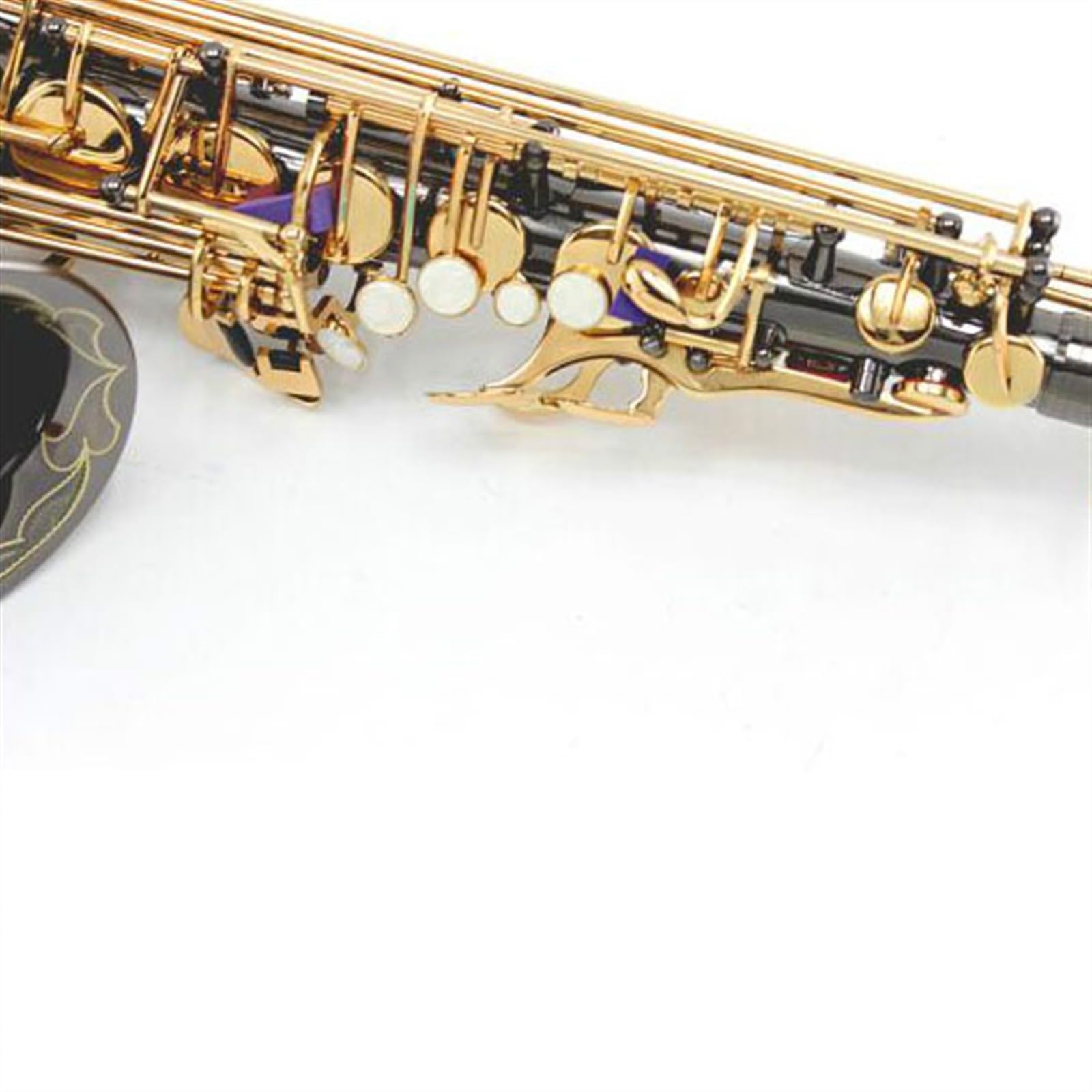 professionnel Saxophone Saxophone Alto Mib Tune Laiton Corps Plaqué Nickel Noir Laque Or Clé Mi Saxophone Plat Avec Étui