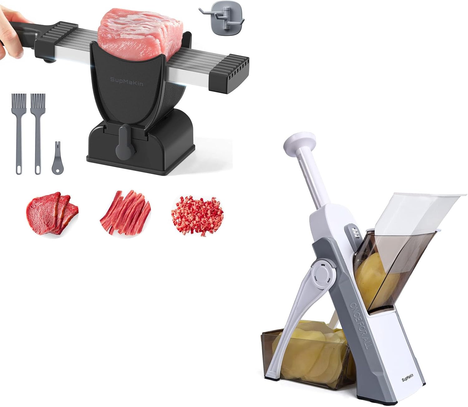 Meat Slicer + Safe Mandoline Slicer