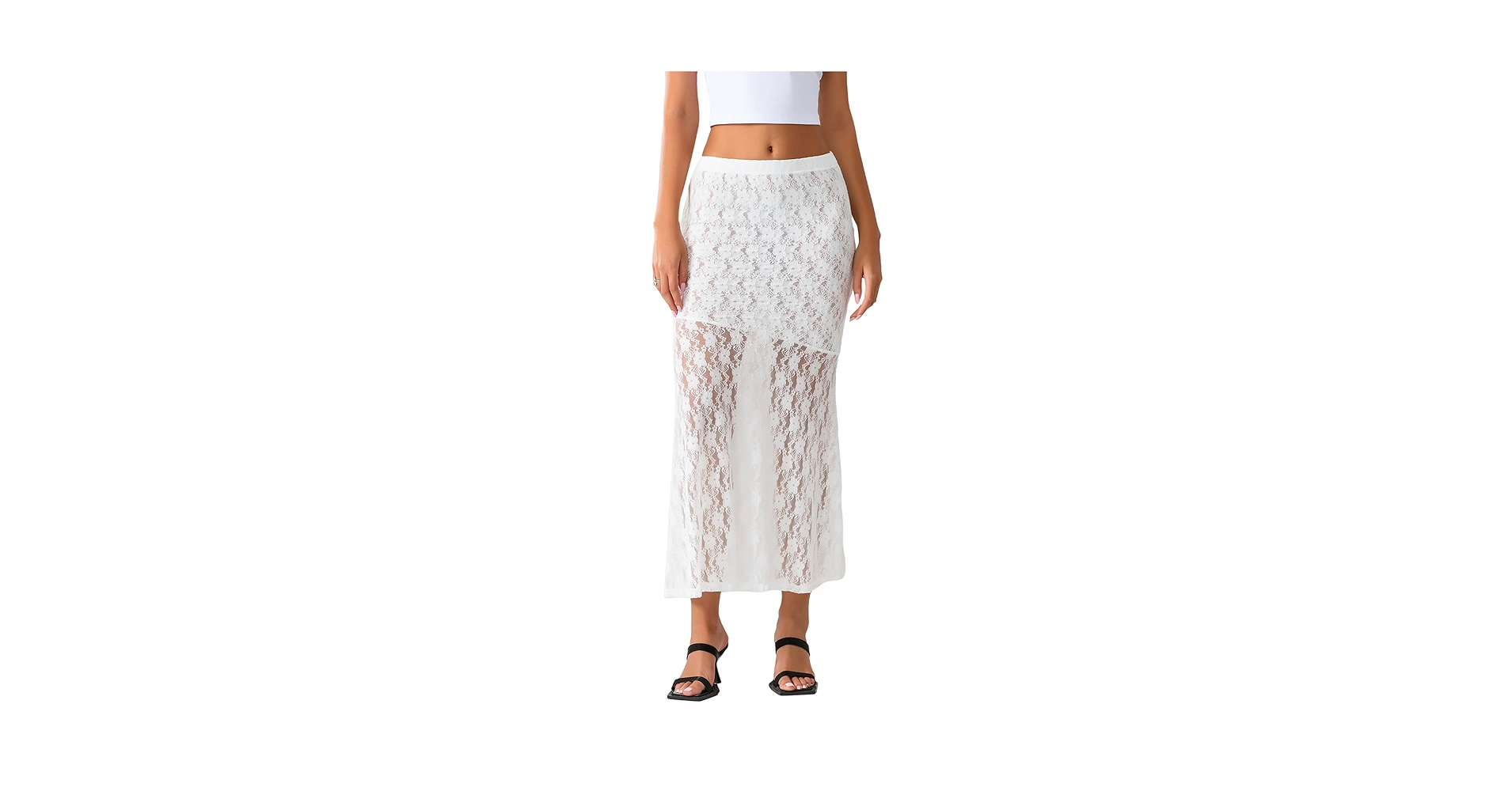 Women Y2K Lace Long Skirt Low Rise A-line Midi Skirt Summer Women Y2K Lace Long Skirt Low Rise A-line Midi Skirt Summer