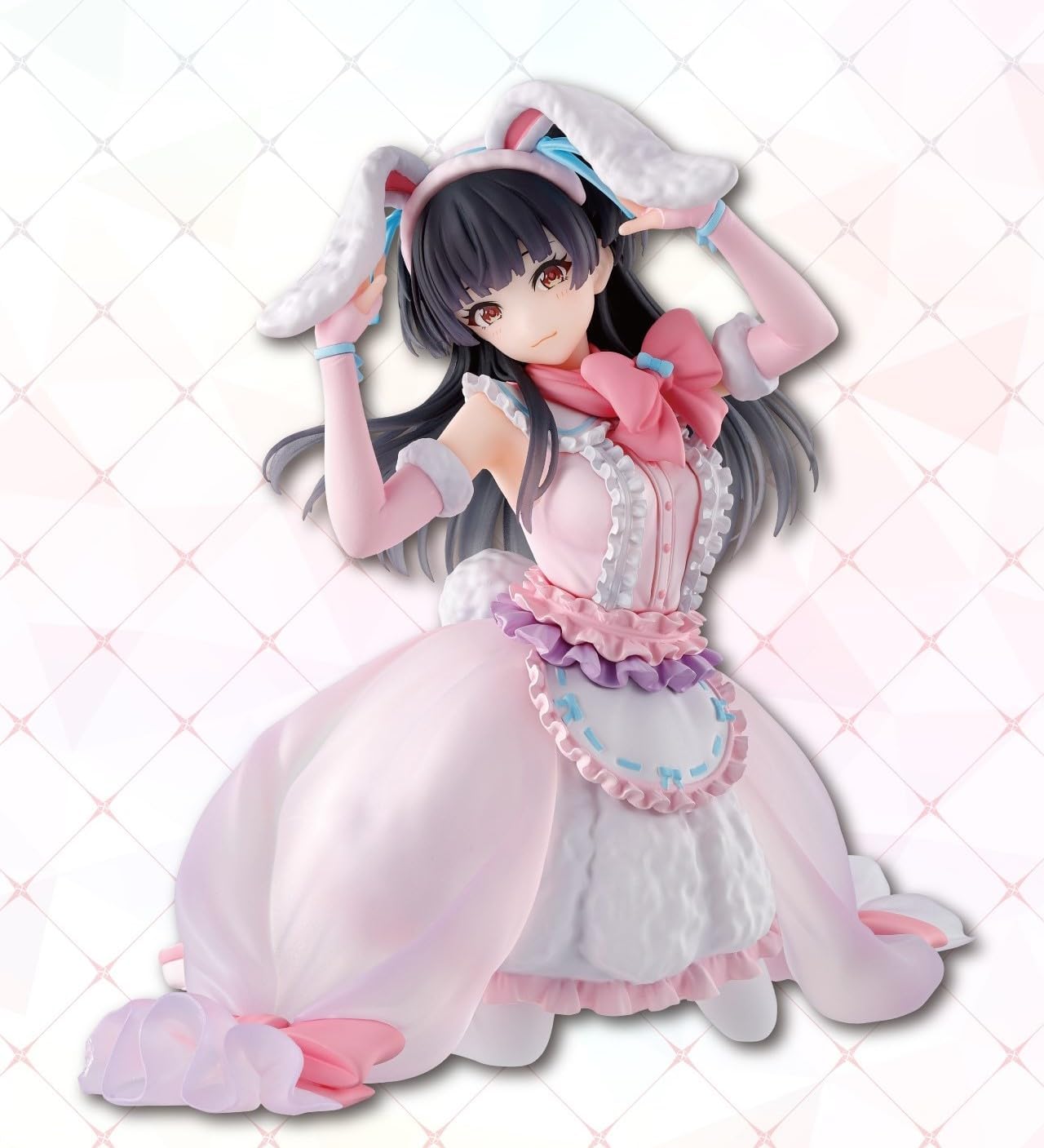 東京久月 雛人形ガラスケースうさぎ三人官女・間口約43×奥行約30