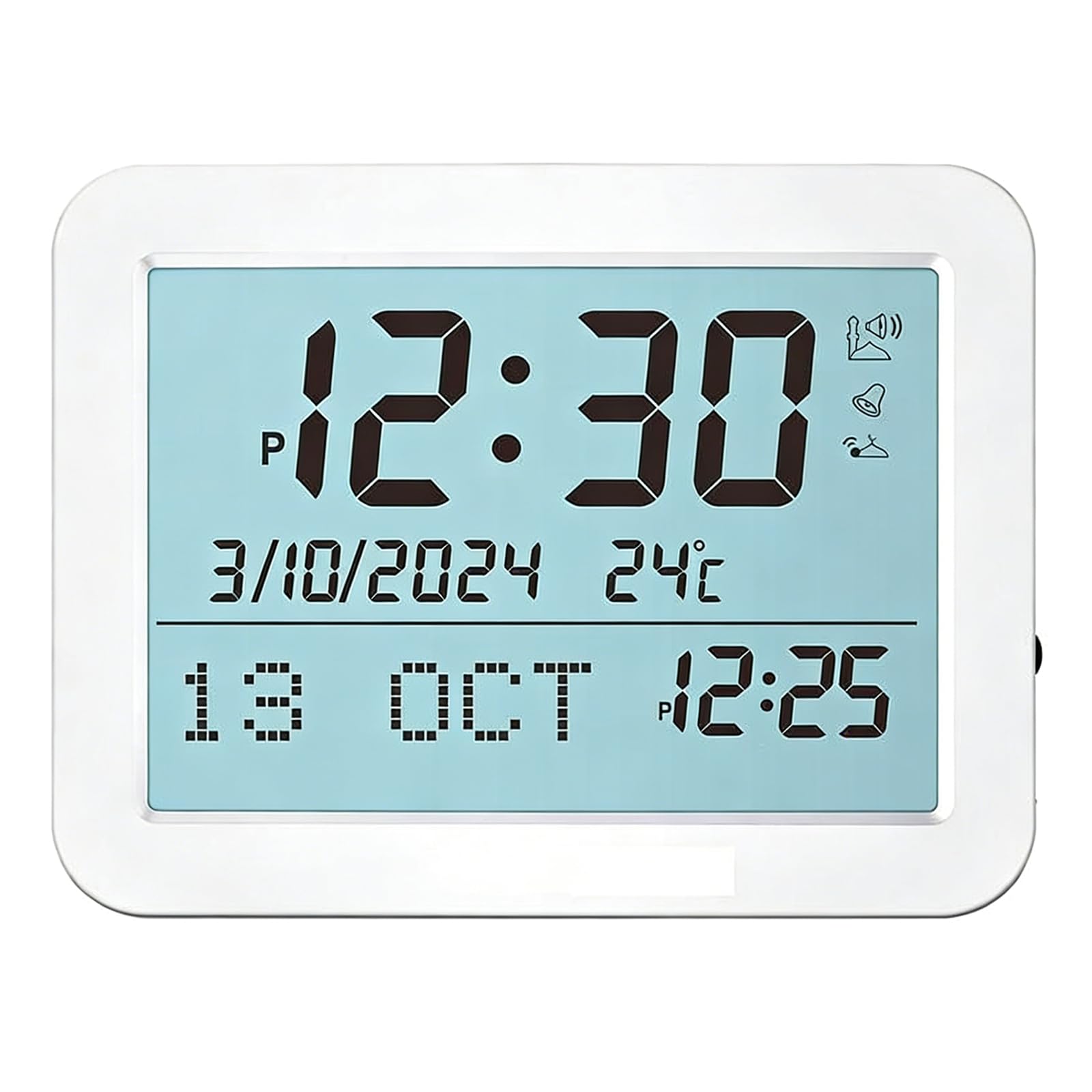 Nucelit LCD Digital Clock Temperature Sensors Easy Operations Azan Clock for Home Desk Decoration Use Alarm Clocks for Bedrooms
