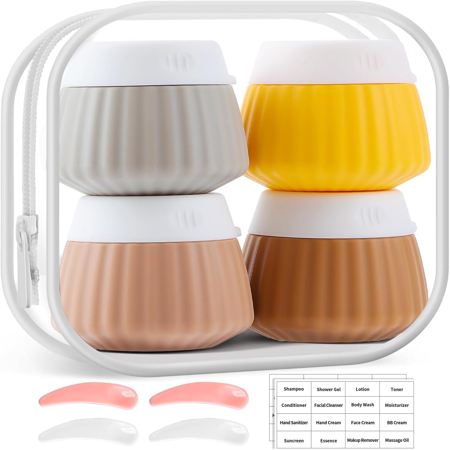 SARJAK Travel Containers Cream Jars for Toiletries Kit BPA Free, Leak-proof 40ml Travel Size Containers, Travel Accessories Organizer with Lid for Cosmetic Face Hand Body Cream (40ml)-image-15