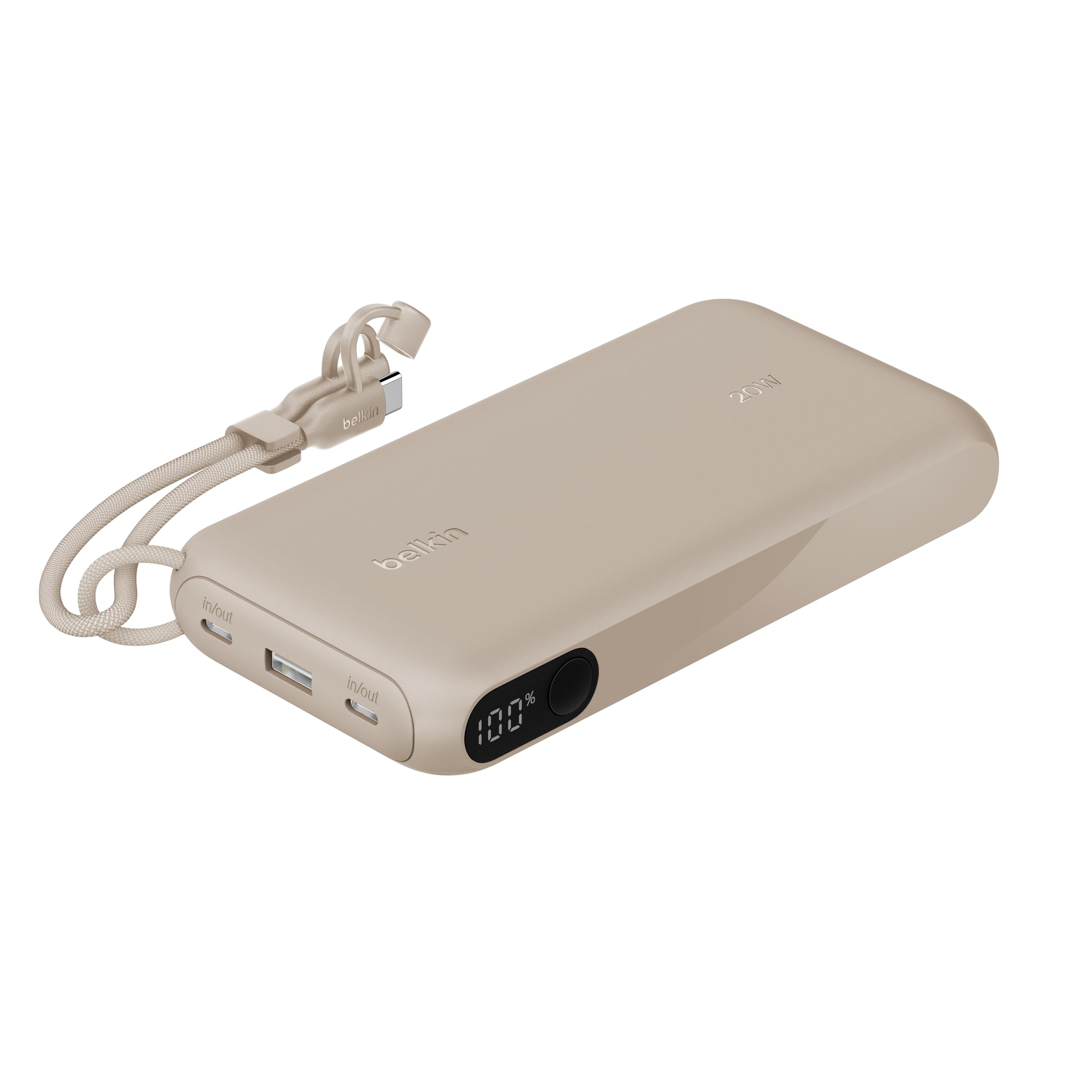 Belkin BoostCharge BPB028fqSD Mobile Battery with Disney Play (20,000 mAh, 20 W, Built-in USB-C Cable), Up to 20 W, PPS Compatible, Supports iPhone & Android Smartphones, Simultaneous Charging